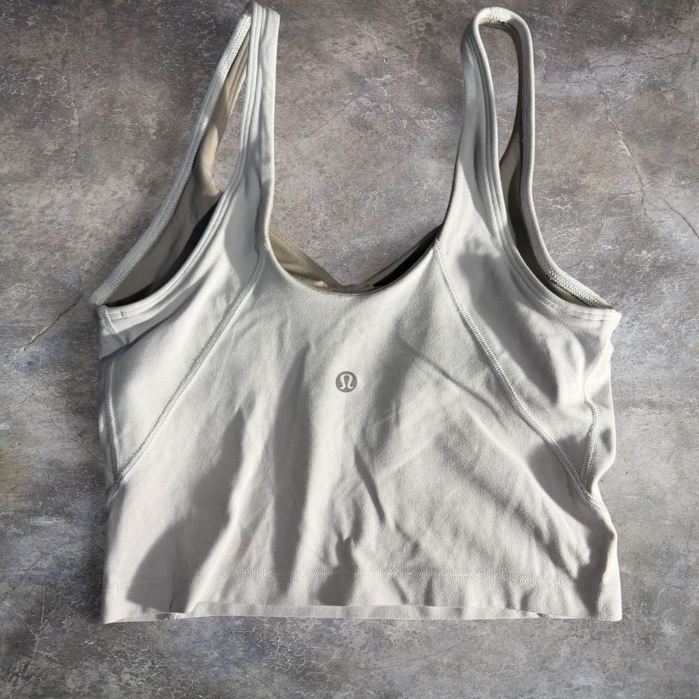 Lululemon White Longline Sports Bra Women's Small 2